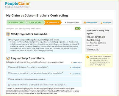 PeopleClaim - Copy your claim to regulators or request special help