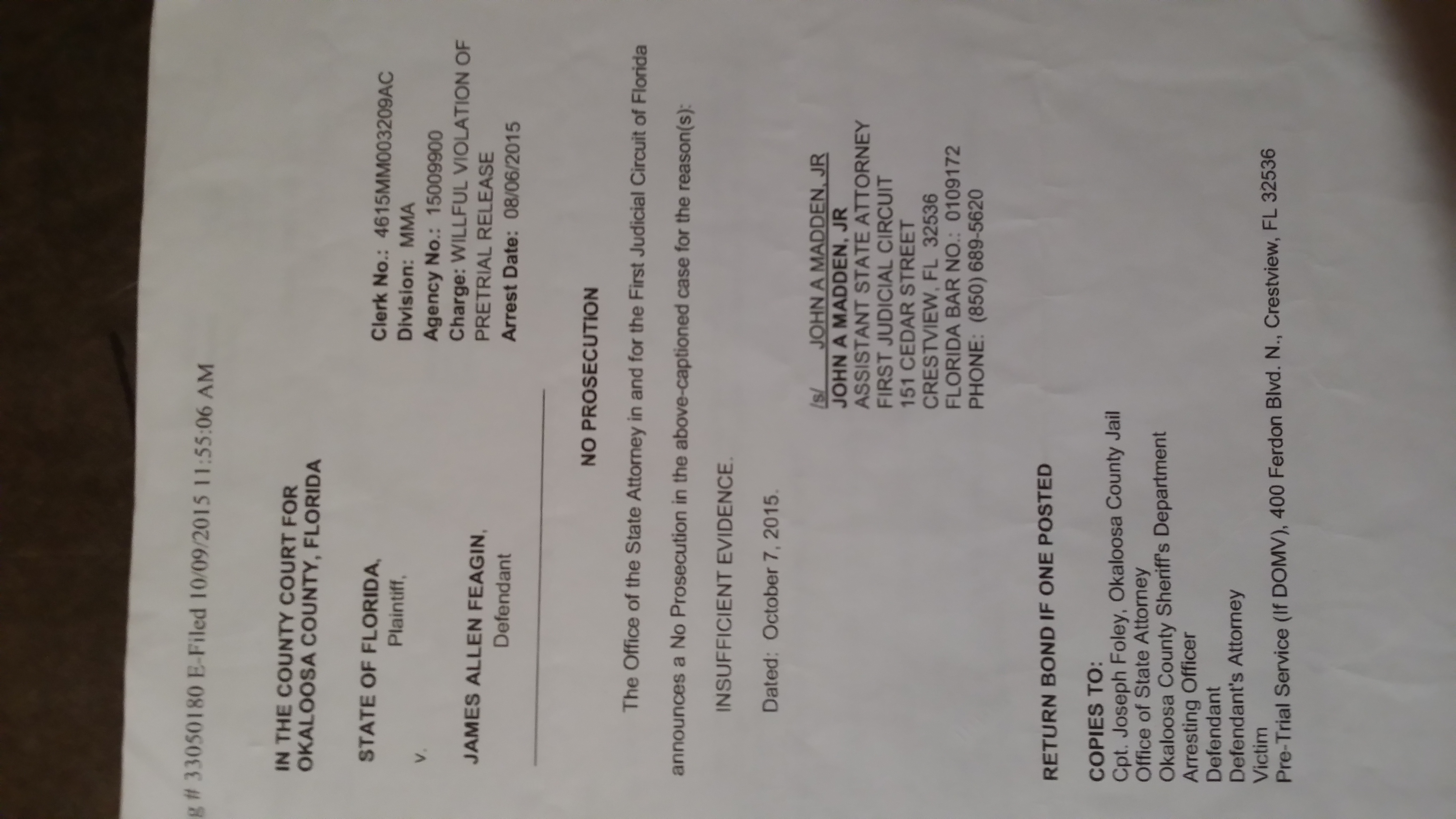 Recent Arrests Okaloosa County Florida - bb91fgq